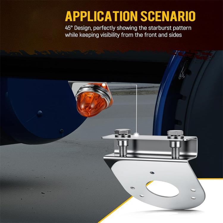 2pcs Car Stainless Steel Under Lamp Bracket Universal Clamp-On Mounting Light Holder For Trucks & Pickups, Spec: 45 Degree