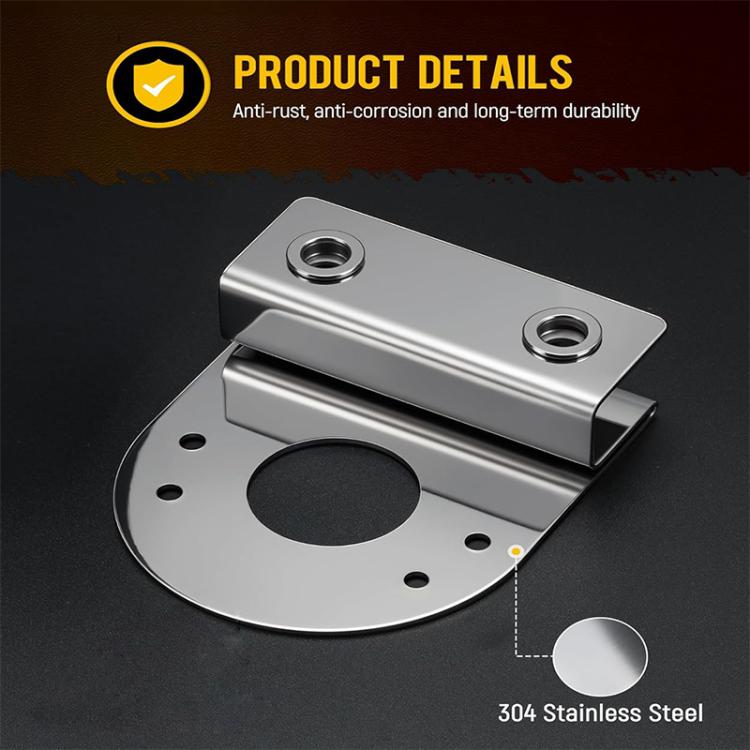 2pcs Car Stainless Steel Under Lamp Bracket Universal Clamp-On Mounting Light Holder For Trucks & Pickups, Spec: 45 Degree