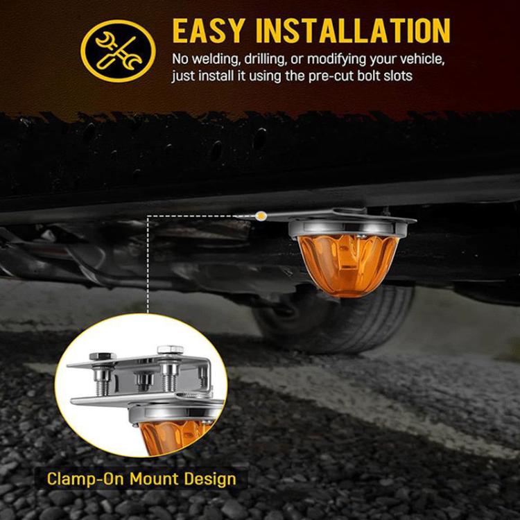2pcs Car Stainless Steel Under Lamp Bracket Universal Clamp-On Mounting Light Holder For Trucks & Pickups, Spec: 90 Degree