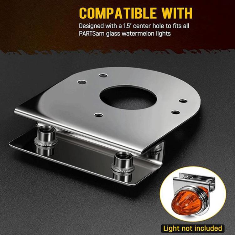 2pcs Car Stainless Steel Under Lamp Bracket Universal Clamp-On Mounting Light Holder For Trucks & Pickups, Spec: 45 Degree