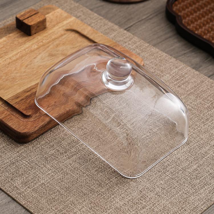 Acacia Wood Butter Dish with Glass Lid and Spreader Knife Butter Keeper for Countertop or Fridge, Spec: Single Knife