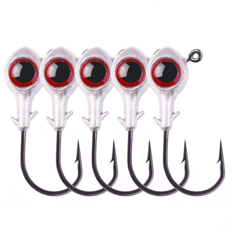 HENGJIA JI042 5pcs /Pack Jig Head Hook Saltwater Reinforced Sharp Point Fishing Hook, Spec: 5g