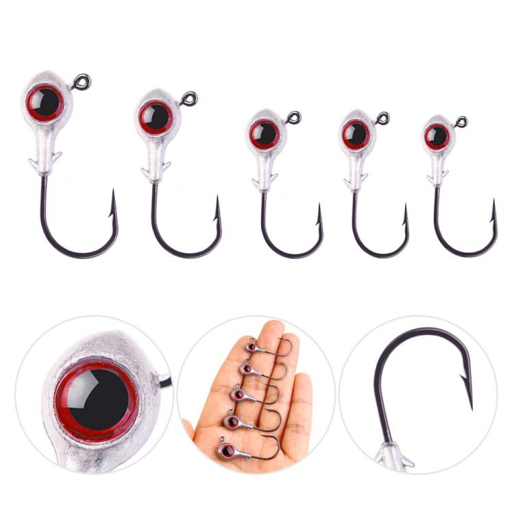 HENGJIA JI042 5pcs /Pack Jig Head Hook Saltwater Reinforced Sharp Point Fishing Hook, Spec: 3.5g