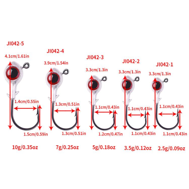 HENGJIA JI042 5pcs /Pack Jig Head Hook Saltwater Reinforced Sharp Point Fishing Hook, Spec: 3.5g