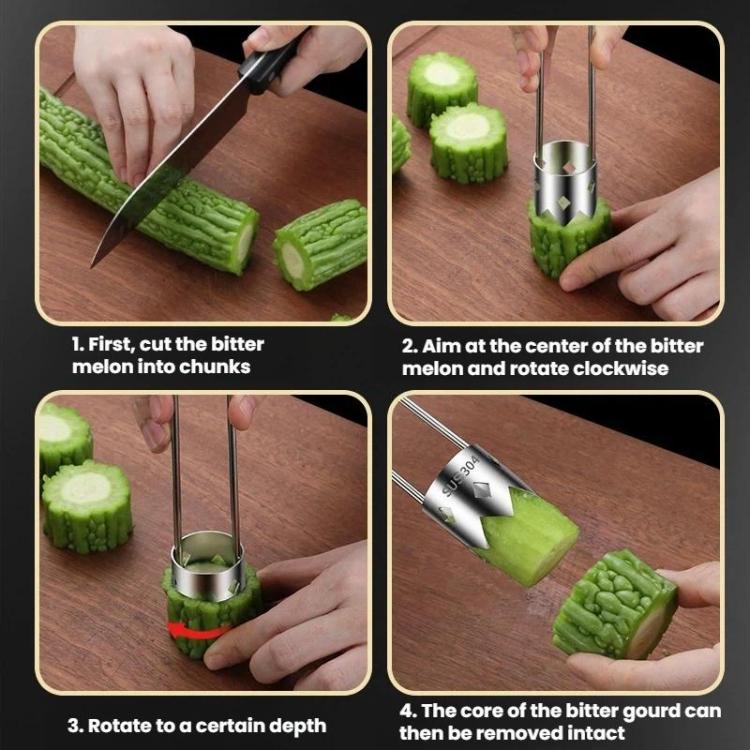 LsCook 304 Stainless Steel Corer Fruit Hole Digger - Color Box Packaging