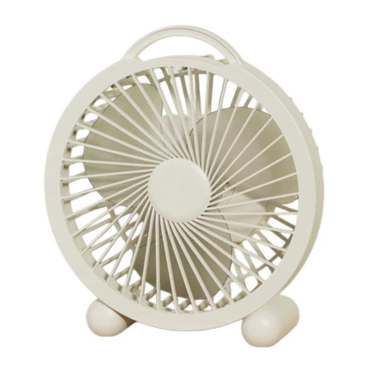 Portable Desktop Fan High-Wind Table Fan For Dormitory & Office, Spec: 6 inch Rechargeable White