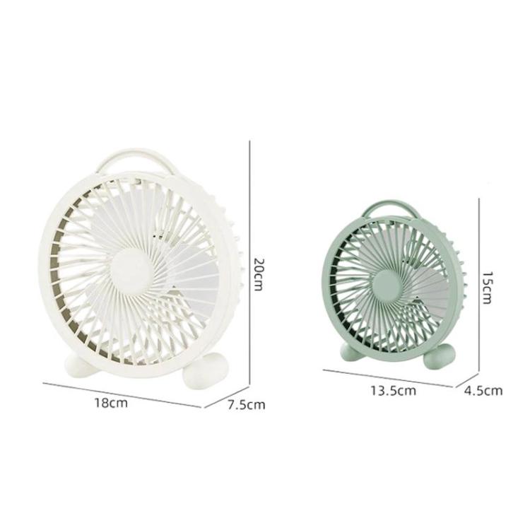 Portable Desktop Fan High-Wind Table Fan For Dormitory & Office, Spec: 6 inch Rechargeable White