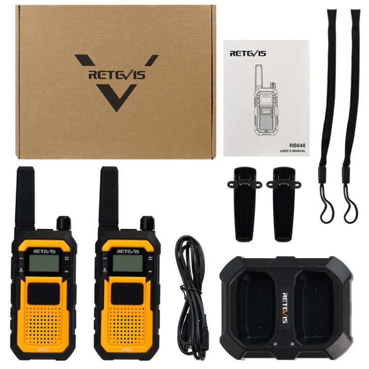 RETEVIS RB648 PMR446 1pair Heavy-Duty IP67 Waterproof Dual PTT Outdoor Shock-Resistant Walkie Talkies