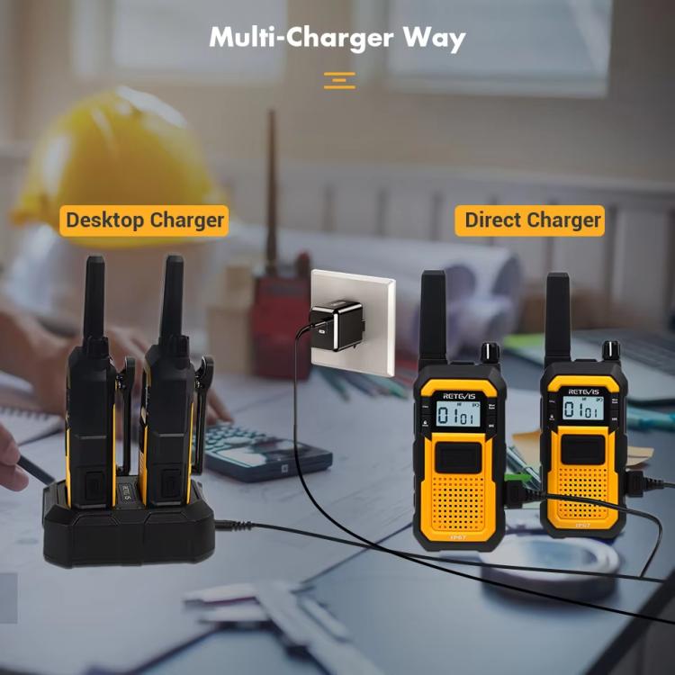 RETEVIS RB648 PMR446 1pair Heavy-Duty IP67 Waterproof Dual PTT Outdoor Shock-Resistant Walkie Talkies