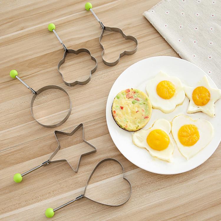 LsCook 5-Piece Set 430 Stainless Steel Egg Mold DIY Rice Ball Mold Egg Cooker