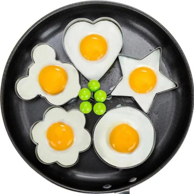 LsCook 5-Piece Set 430 Stainless Steel Egg Mold DIY Rice Ball Mold Egg Cooker
