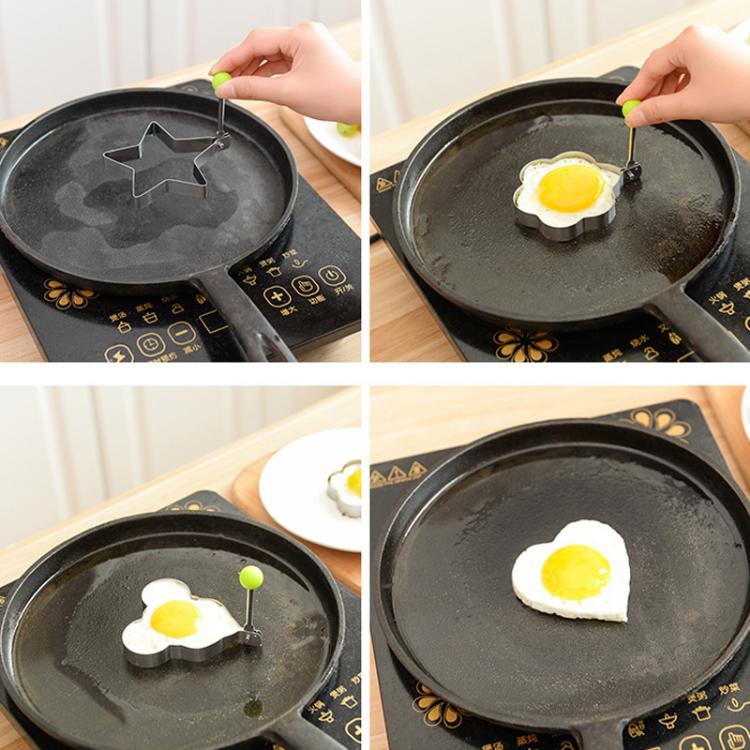 LsCook 5-Piece Set 430 Stainless Steel Egg Mold DIY Rice Ball Mold Egg Cooker