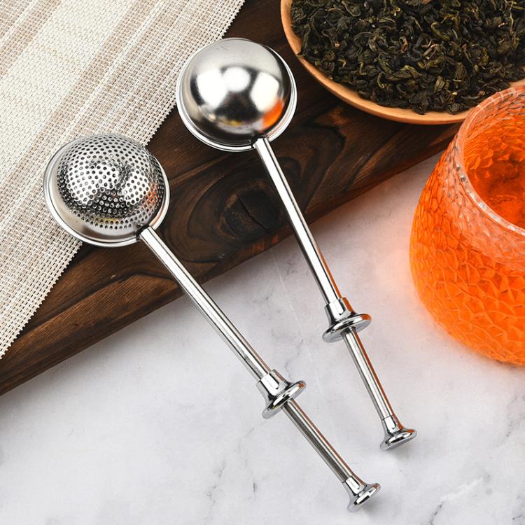 LsCook Full-hole 304 Stainless Steel Tea Strainer Round Telescopic Tea Infuser