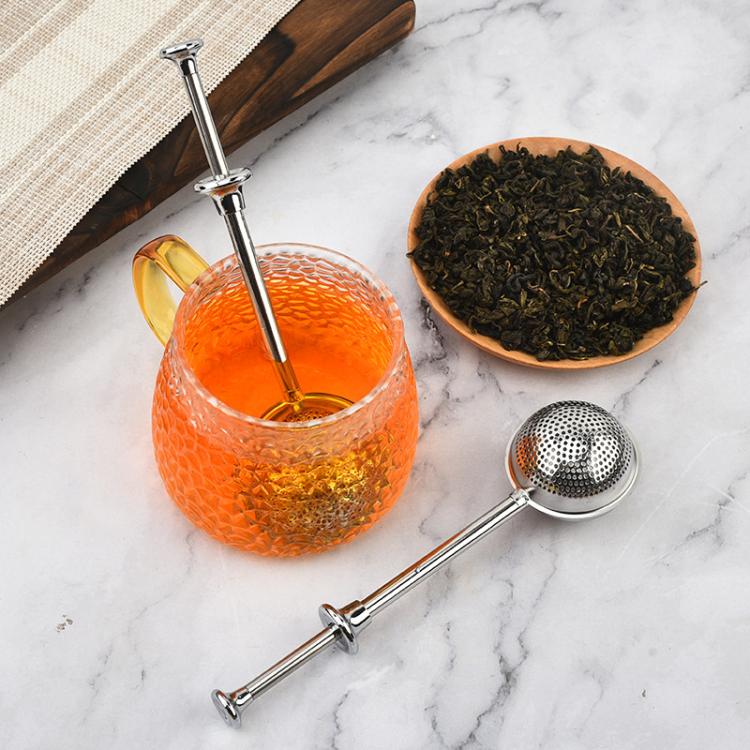 LsCook Full-hole 304 Stainless Steel Tea Strainer Round Telescopic Tea Infuser