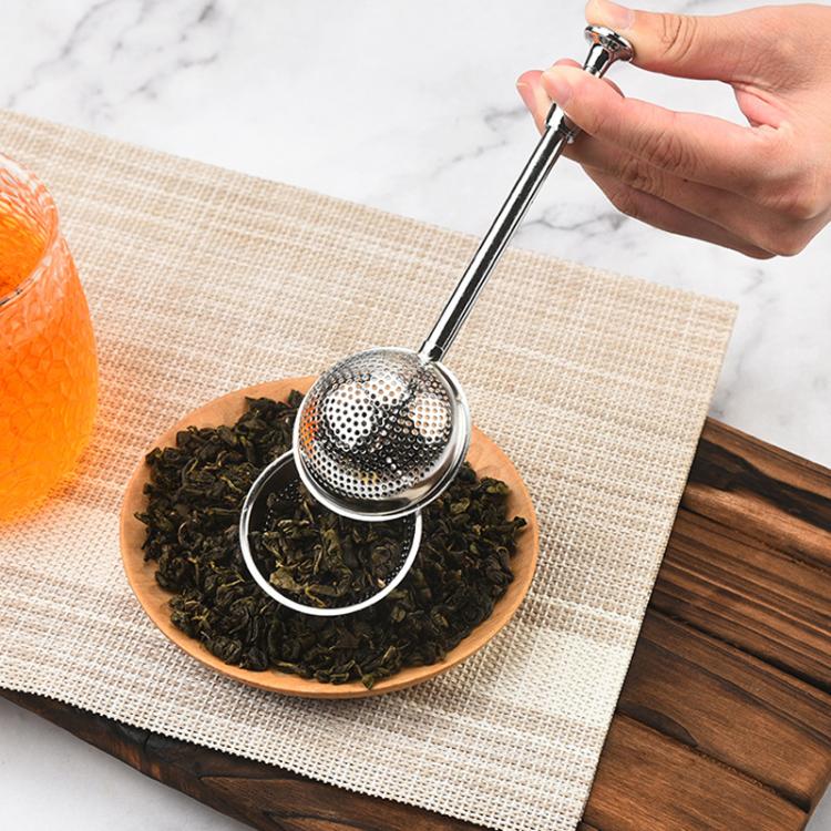 LsCook Full-hole 304 Stainless Steel Tea Strainer Round Telescopic Tea Infuser