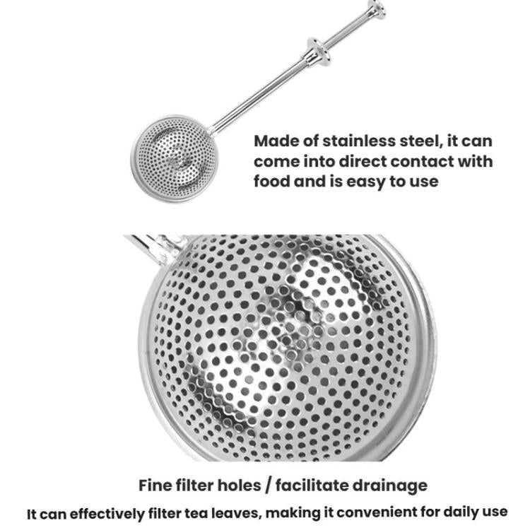 LsCook Full-hole 304 Stainless Steel Tea Strainer Round Telescopic Tea Infuser