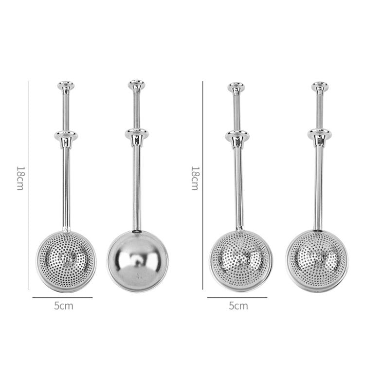 LsCook Full-hole 304 Stainless Steel Tea Strainer Round Telescopic Tea Infuser