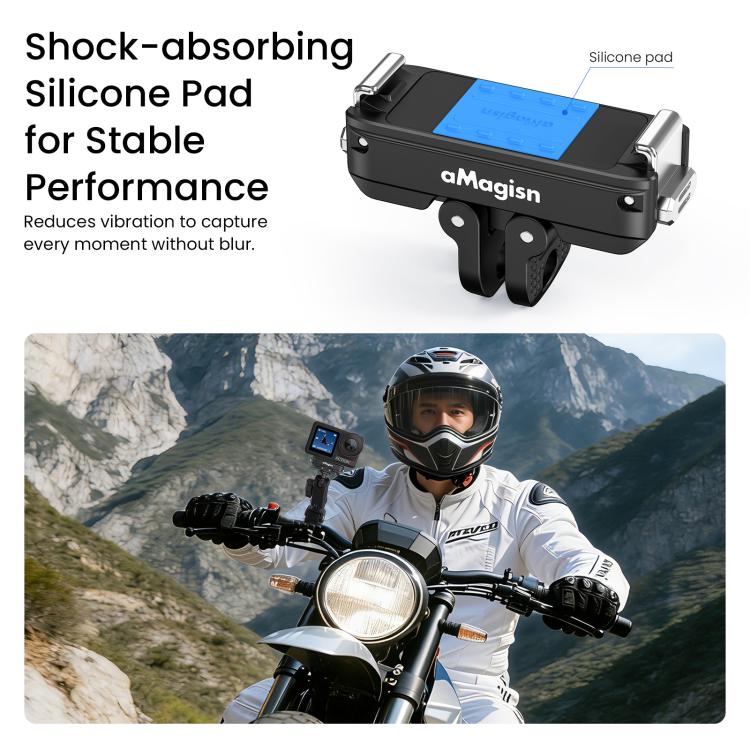 aMagisn Metal Magnetic Quick Release Mount 2.0 Lockable Adapter for DJI Osmo 360/ Action 5 Pro/4/3 - Black