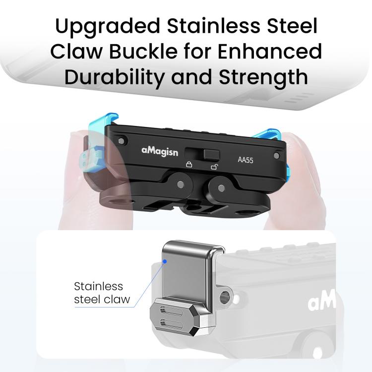 For DJI Osmo Action 6 / Nano aMagisn Metal Magnetic Quick Release Mount 2.0 Lockable Adapter - Black