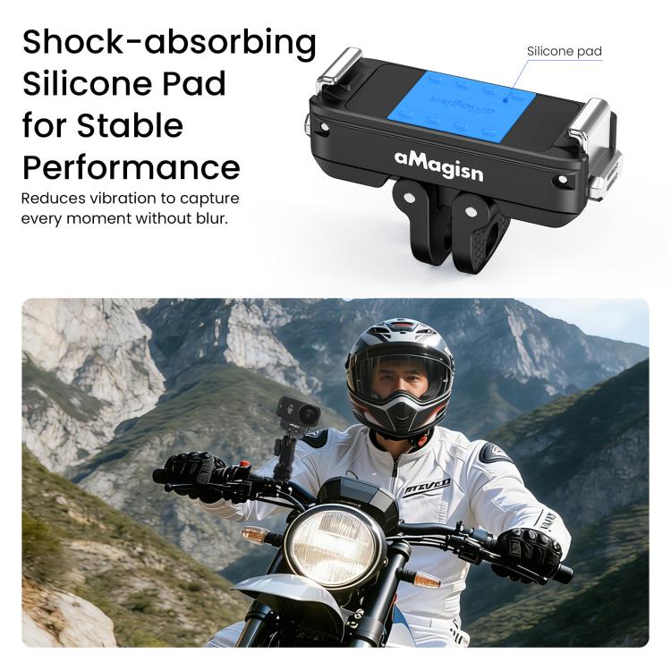 For DJI Osmo Action 6 / Nano aMagisn Metal Magnetic Quick Release Mount 2.0 Lockable Adapter - Black