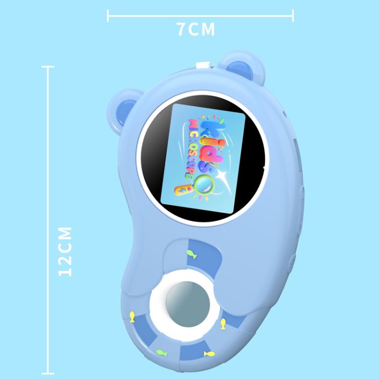 HM020H Portable HD Kids Digital Microscope Electronic Magnifier Science Toy - Blue