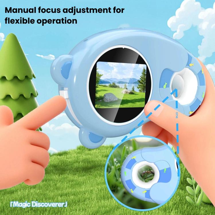 HM020H Portable HD Kids Digital Microscope Electronic Magnifier Science Toy - Blue