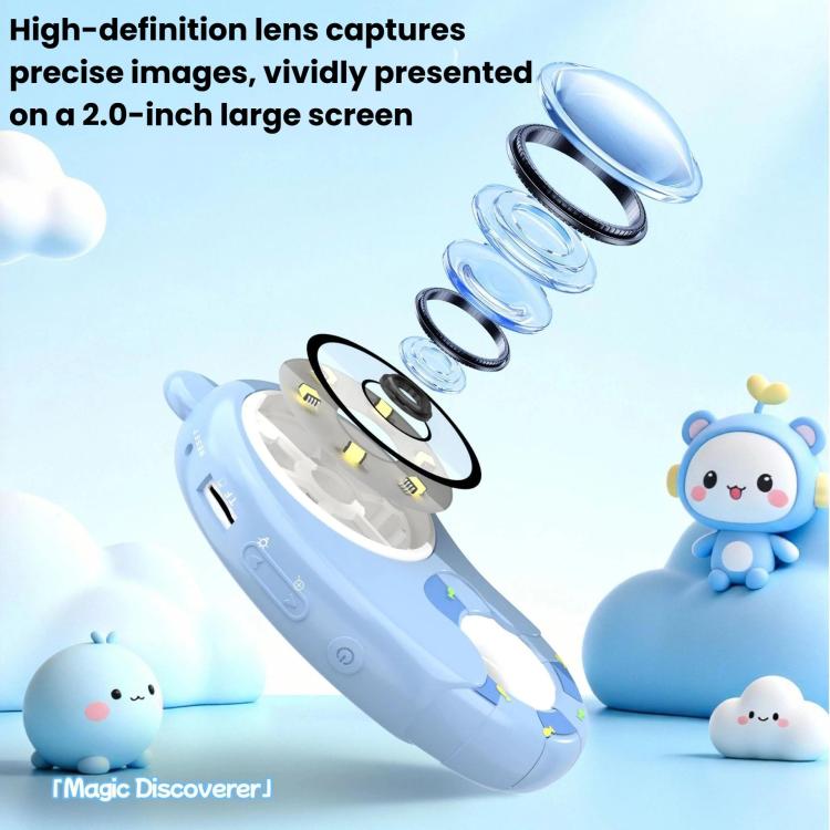 HM020H Portable HD Kids Digital Microscope Electronic Magnifier Science Toy - Blue