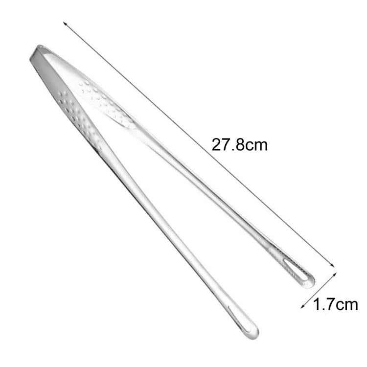 LsCook 28cm Home BBQ Tongs 304 Stainless Steel Steak Clips - Silver