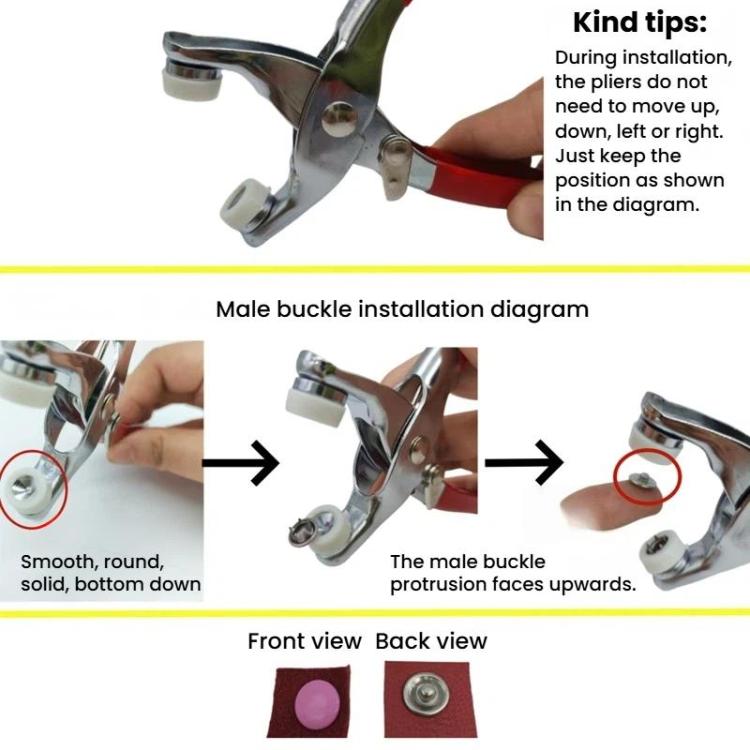 5-Claw Snap Buttons For Clothing Metal Snap Fastener Kit, Spec: 50 Hollow+50 Solid+Tools