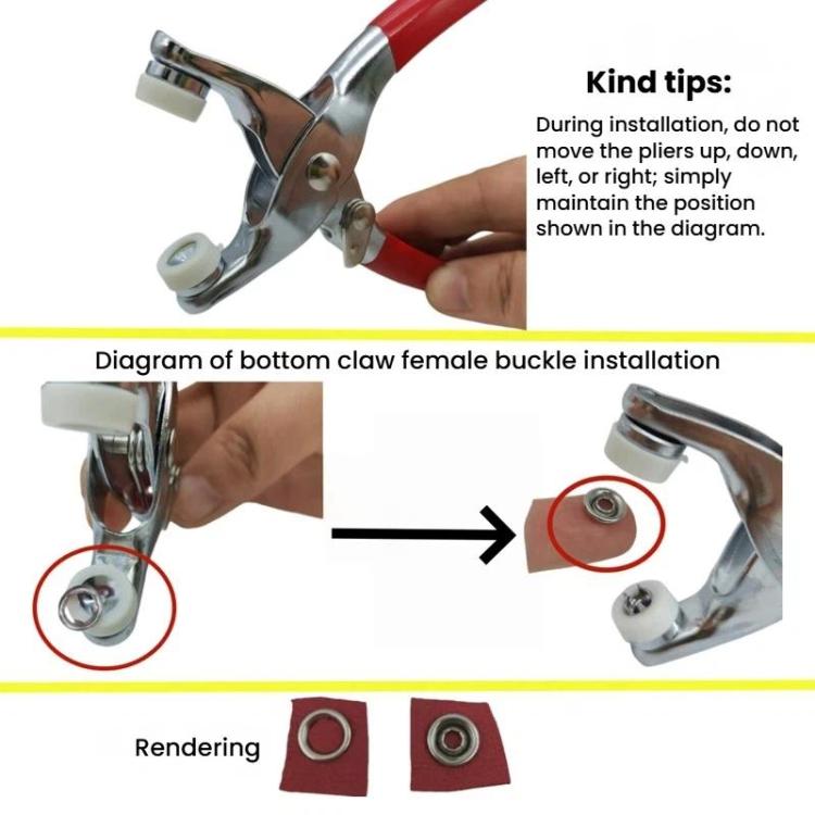 5-Claw Snap Buttons For Clothing Metal Snap Fastener Kit, Spec: 100 Hollow+100 Solid+15-Slot Storage Box