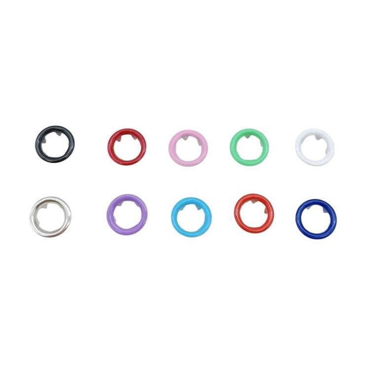 Metal 5-Claw Snap Button Set Colorful Snap Fasteners For Clothing, Spec: 200 Solid + Pliers + Power Rod + Rubber Ring