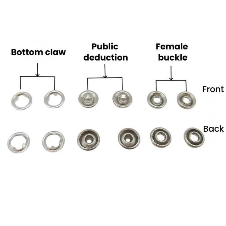 Metal 5-Claw Snap Button Set Colorful Snap Fasteners For Clothing, Spec: 200 Solid + Pliers
