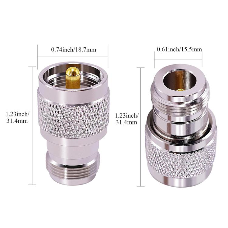 UHF Male To N Female Radio Frequency Coaxial Connector