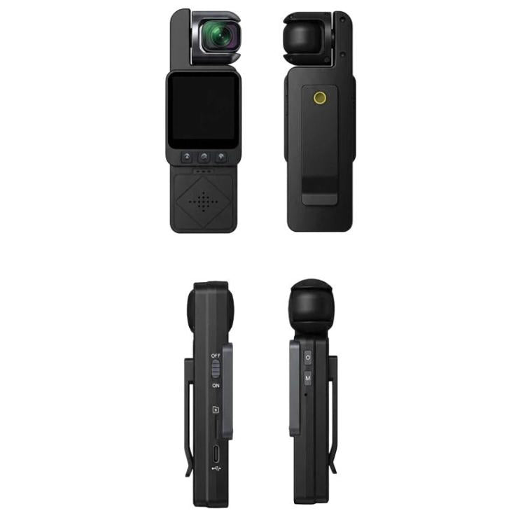 Portable Outdoor Cycling Dashcam 4K HD Law Enforcement WiFi Video Camera - Black
