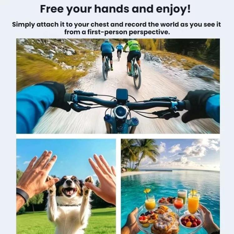 Portable Outdoor Cycling Dashcam 4K HD Law Enforcement WiFi Video Camera - Black