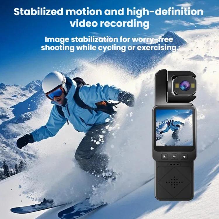 Portable Outdoor Cycling Dashcam 4K HD Law Enforcement WiFi Video Camera - Black