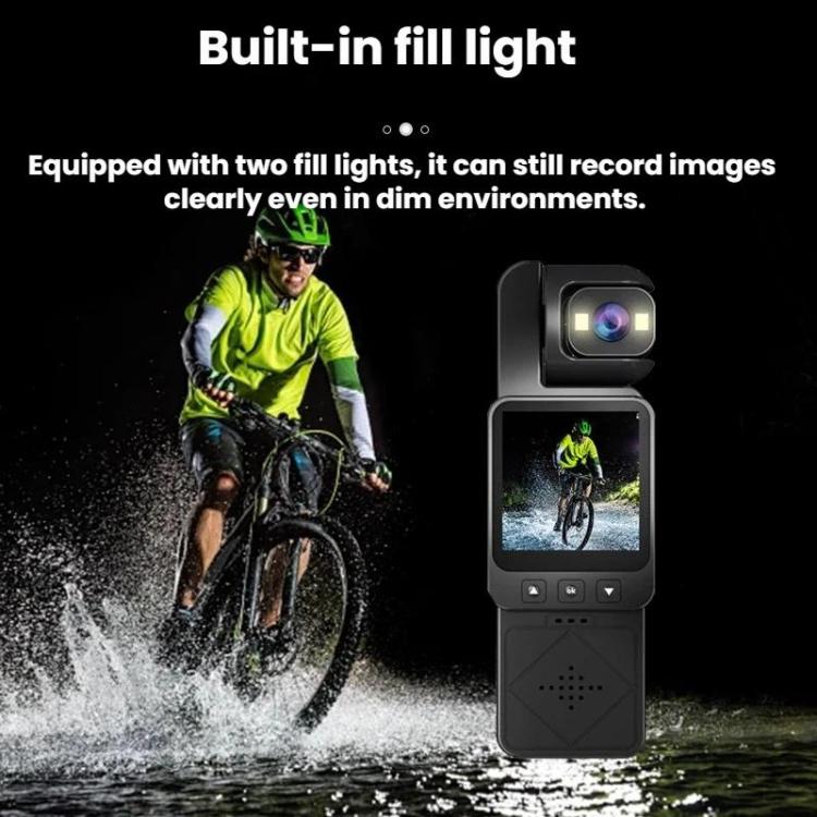Portable Outdoor Cycling Dashcam 4K HD Law Enforcement WiFi Video Camera - Black