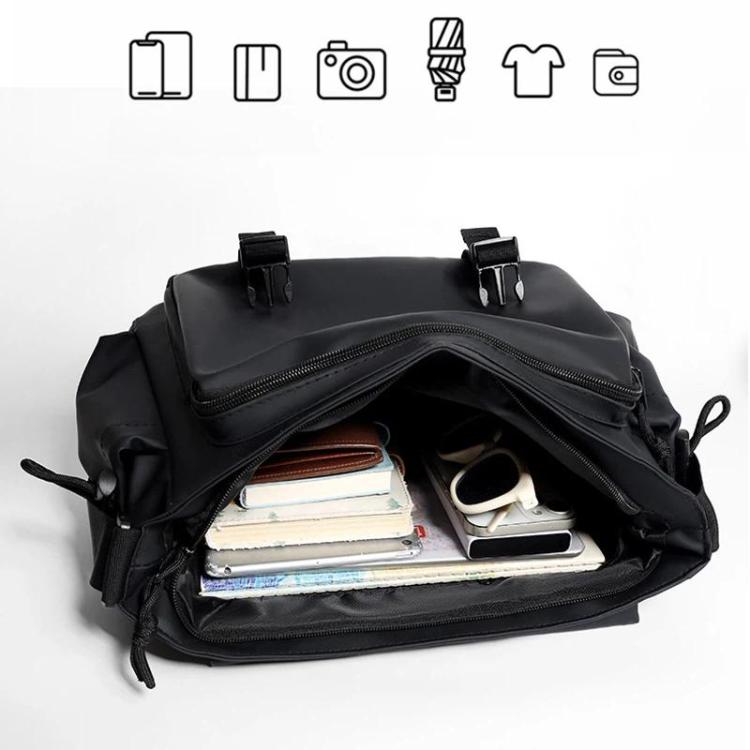 WEIXIER Multi-Pocket Crossbody Messenger Bag Water-Resistant Durable Techwear Satchel Shoulder Bag for Hiking Daily Work, Size: Small