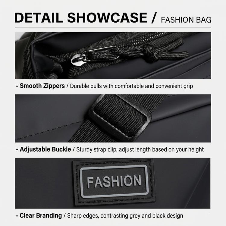 WEIXIER Multi-Pocket Crossbody Messenger Bag Water-Resistant Durable Techwear Satchel Shoulder Bag for Hiking Daily Work, Size: Small