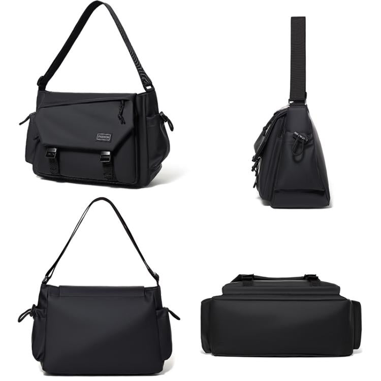 WEIXIER Multi-Pocket Crossbody Messenger Bag Water-Resistant Durable Techwear Satchel Shoulder Bag for Hiking Daily Work, Size: Small
