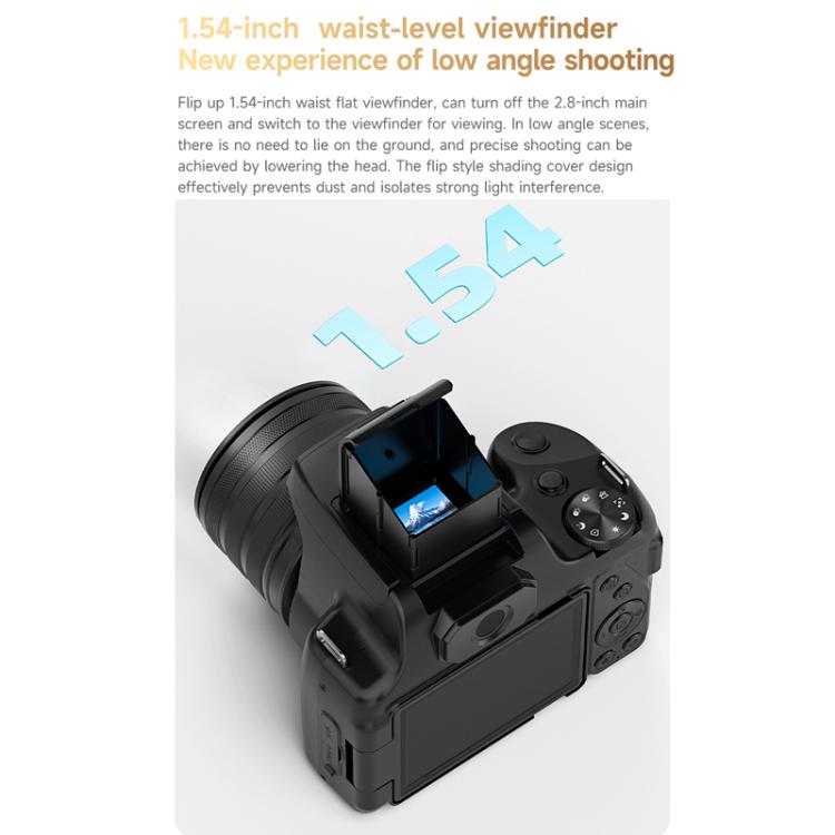 4K Flip-Screen High-Definition Waist-Level Viewfinder SLR Digital Camera, Model: DC207
