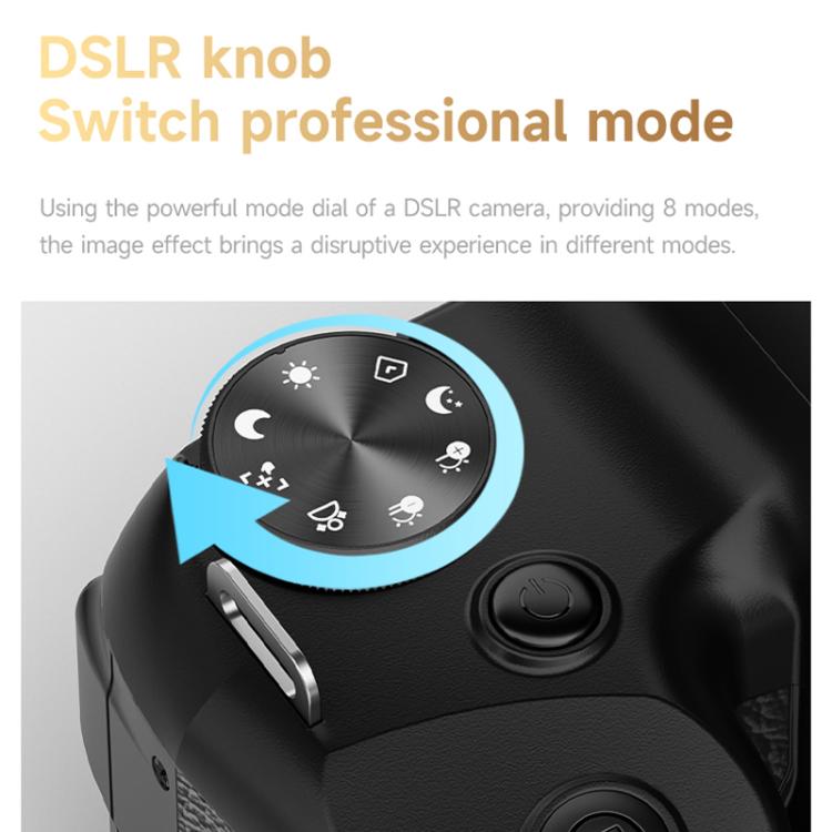 4K Flip-Screen High-Definition Waist-Level Viewfinder SLR Digital Camera, Model: DC20 + Flash + CPL Lens + Lens Hood + Handheld Tripod
