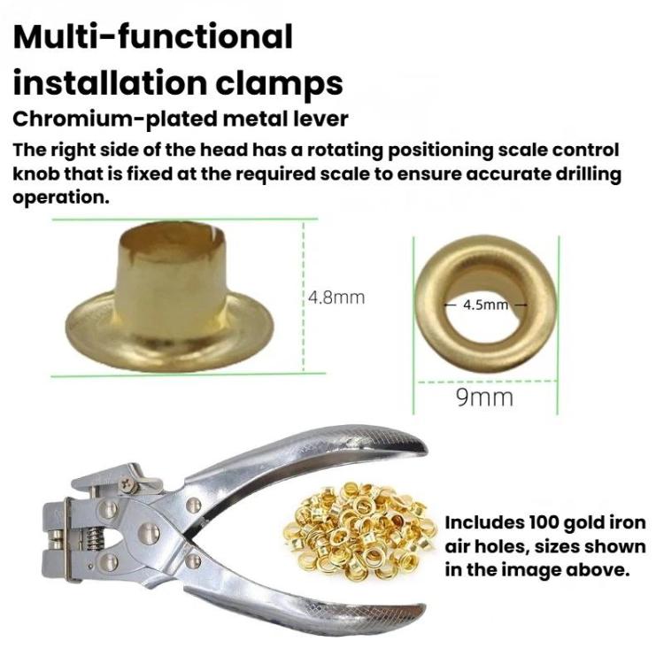 5mm Metal Eyelets For Clothing, Shoes & Belts, Spec: With Pliers OPP Bag