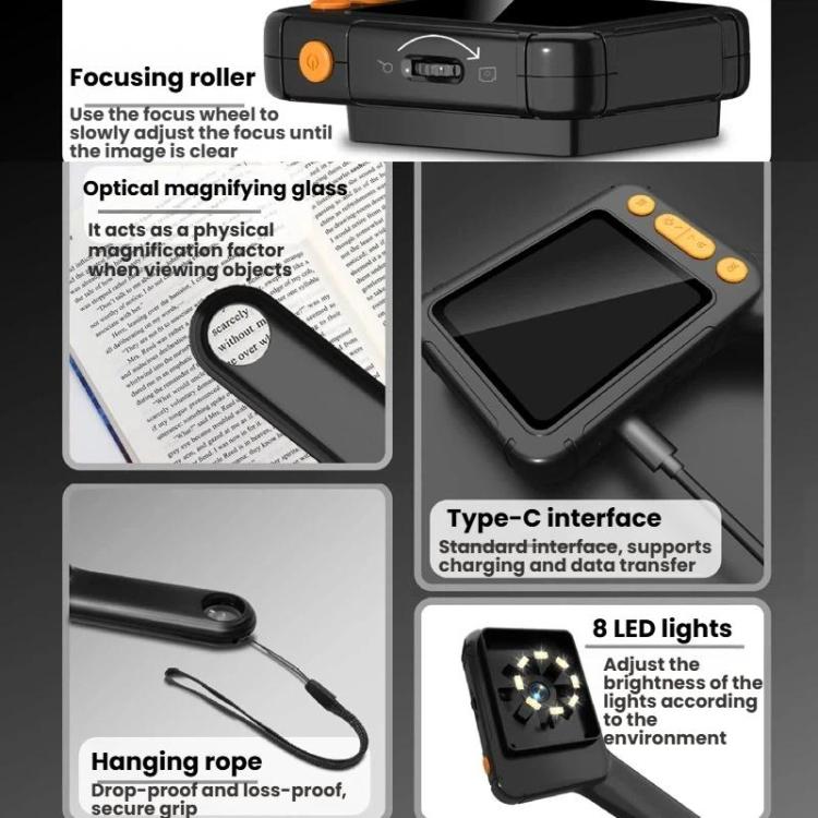 HM028B 2.8 inch HD Digital Microscope Portable Electronic Repair Magnifier