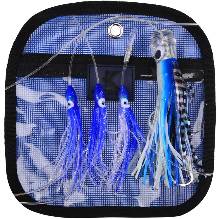 PROBEROS  9inch Octopus Squid Soft Lures Daisy Chain with Lead Head Trolling Lures Fishing Rig Offshore Saltwater Fishing Skirt Baits