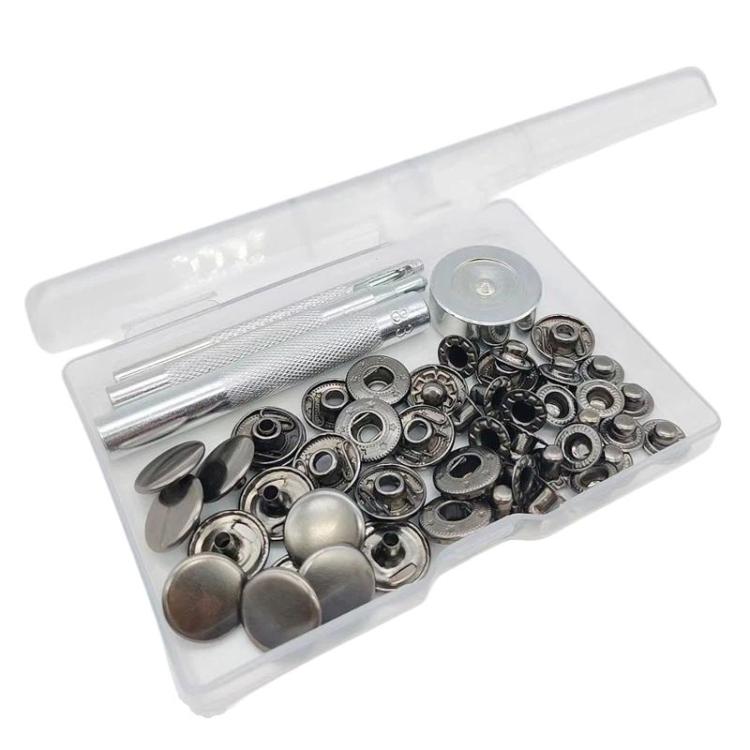 15mm Metal Snap Fastener Kit Clothing Buttons, Spec: 12sets Black