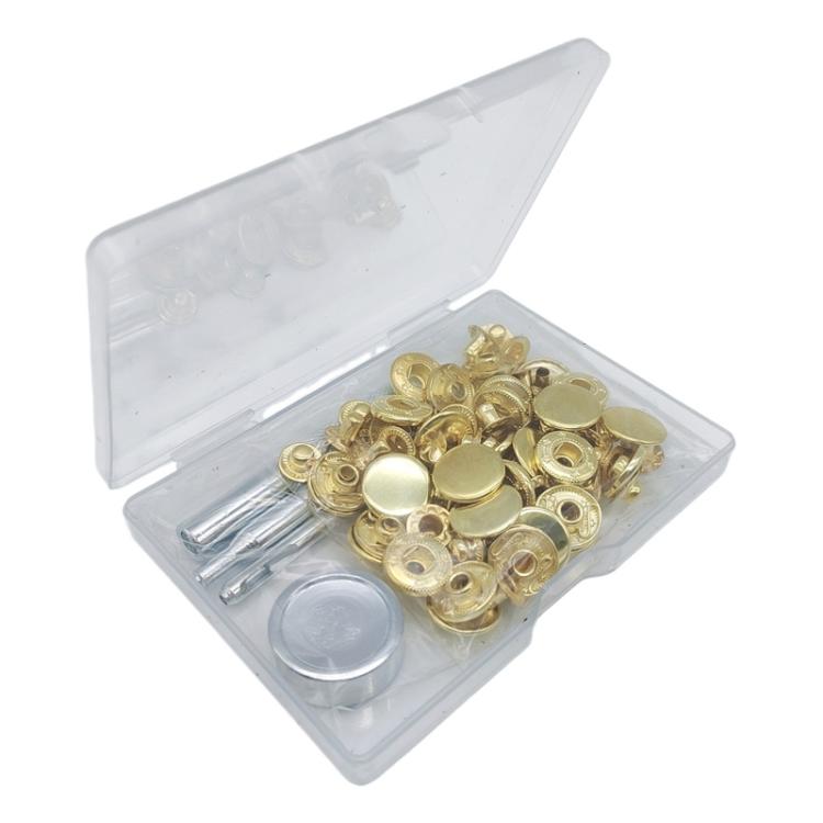 15mm Metal Snap Fastener Kit Clothing Buttons, Spec: 20sets Gold