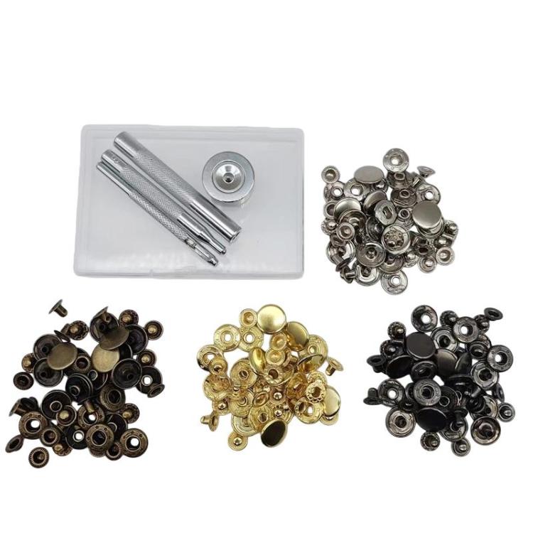 15mm Metal Snap Fastener Kit Clothing Buttons, Spec: 20sets 4 Colors
