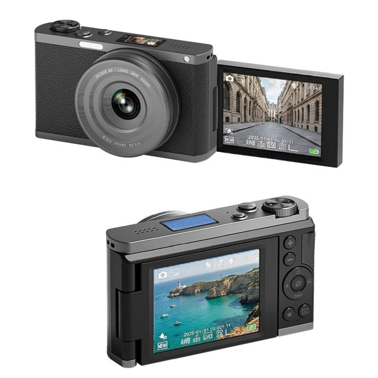 4K Waist-Level Viewfinder Flip-Screen Selfie Mirrorless Digital Camera, Specification: Pebbled Texture