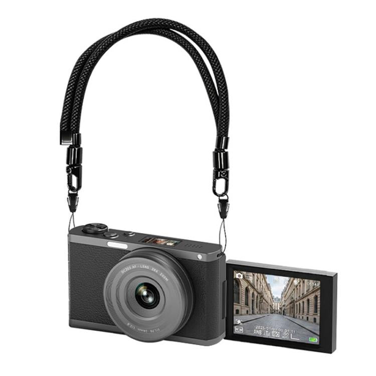 4K Waist-Level Viewfinder Flip-Screen Selfie Mirrorless Digital Camera, Specification: Pebbled Texture + Neck Strap